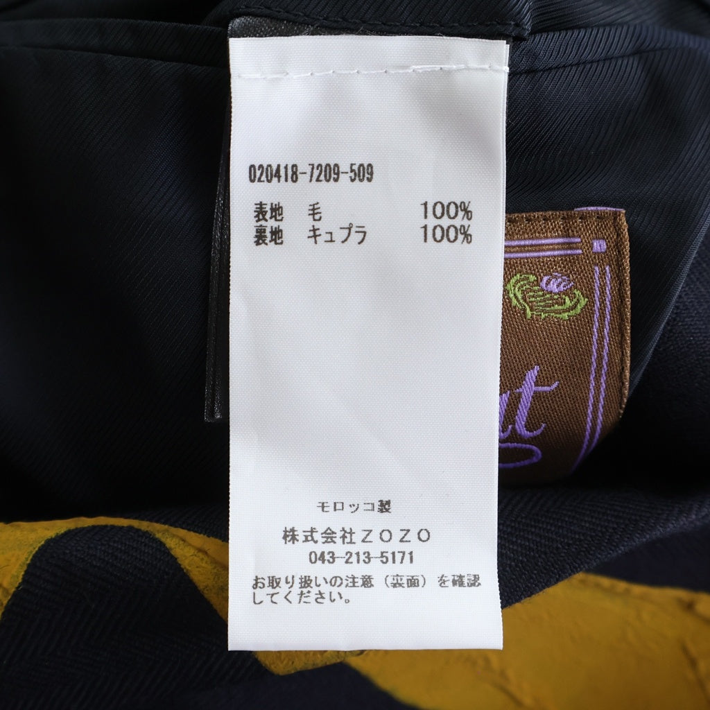 DRIES VAN NOTEN(ドリスヴァンノッテン) 23AW BILLY SC 7209 M.W.JAKET ウール ペイント加工 テーラードジャケット ネイビー/イエロー 020418-7209-509
