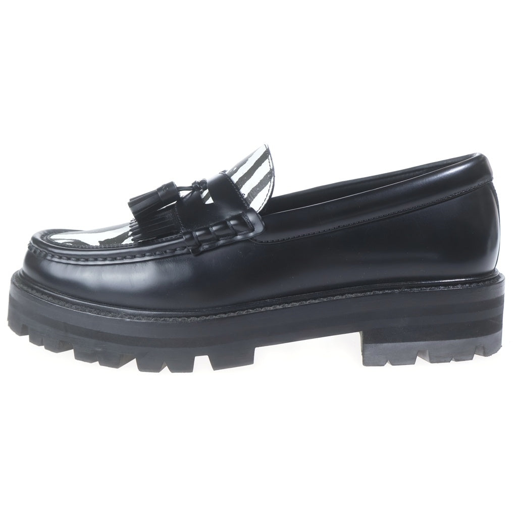 CELINE(セリーヌ) 22SS MARGARET CHUNKY LOAFER マーガレット チャッキー ゼブラ柄 タッセルローファー ブラック 346533654C.38AW