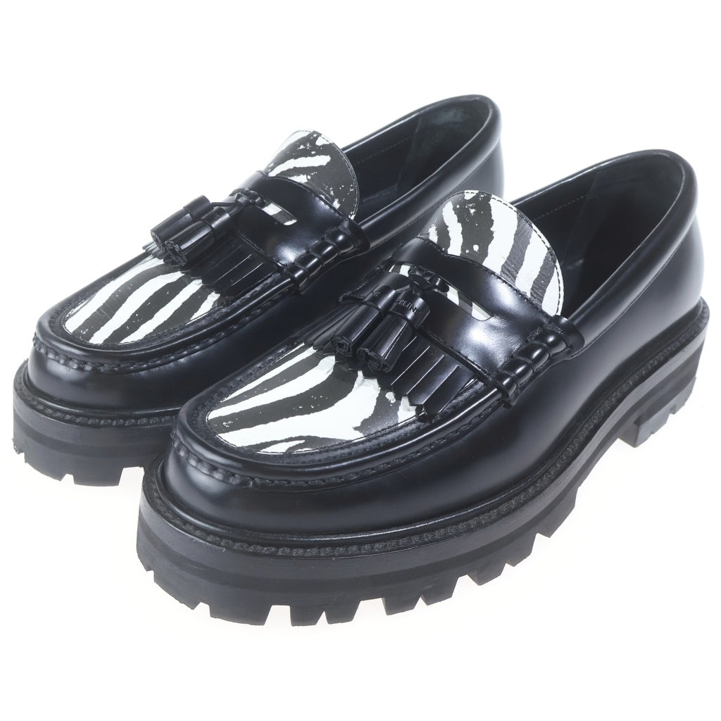 CELINE(セリーヌ) 22SS MARGARET CHUNKY LOAFER マーガレット チャッキー ゼブラ柄 タッセルローファー ブラック 346533654C.38AW