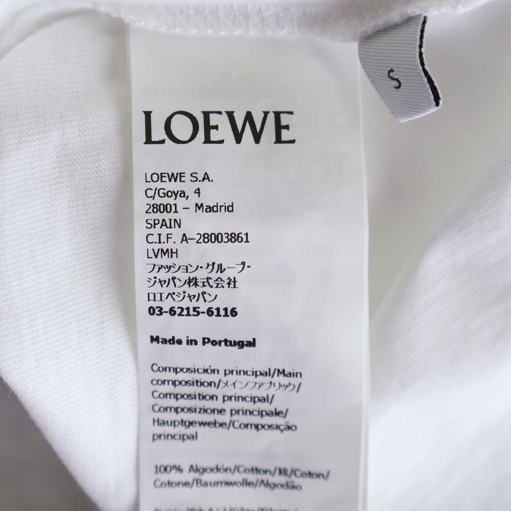LOEWE(ロエベ) 24SS PAULA'S IBIZA パウラズ イビザ パイル アナグラムロゴ刺繍 クルーネック 半袖Tシャツ カットソー ホワイト H616Y22X67