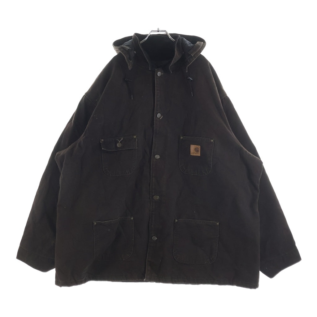 CARHARTT(カーハート) MICHIGAN CHORE COAT ダック地 ミシガン チョア コート フーデッド カバーオール ブラウン C02 DKB