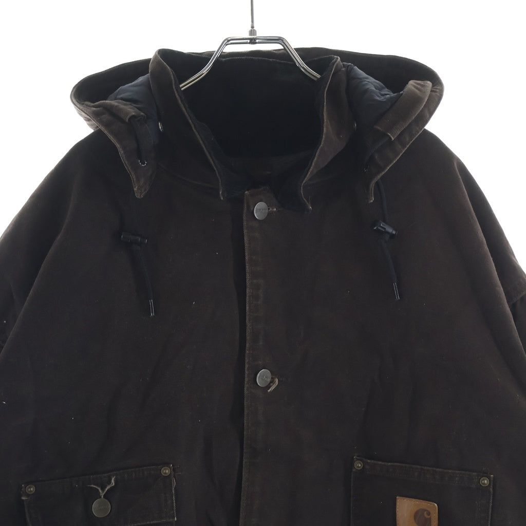 CARHARTT(カーハート) MICHIGAN CHORE COAT ダック地 ミシガン チョア コート フーデッド カバーオール ブラウン C02 DKB