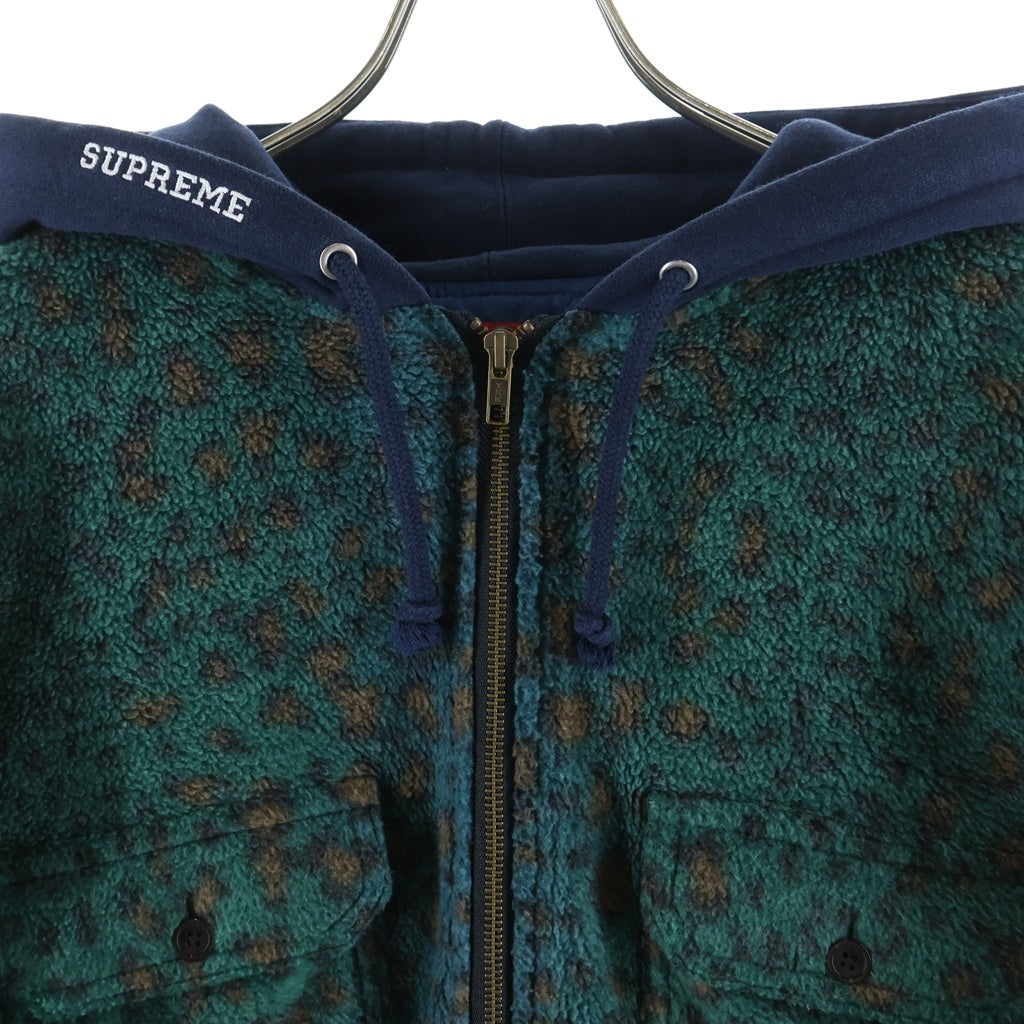 SUPREME(シュプリーム) 23AW Fleece Zip Up Hooded Jacket フリースジップアップフーデッドジャケット グリーン/ネイビー