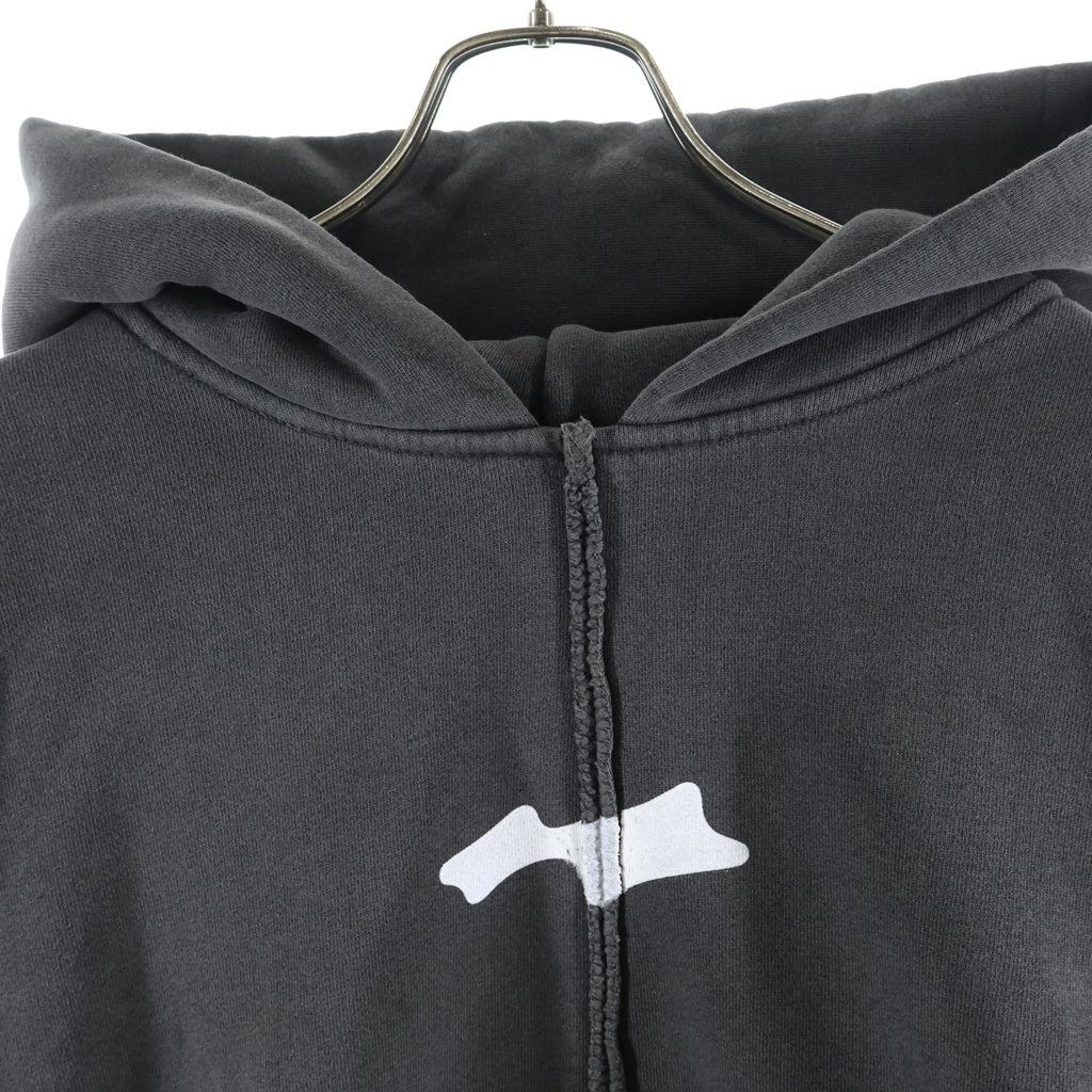 NO BRAND(ノーブランド) SKYLARK(スカイラーク) NO ZIP HOODIE ノージップ フロントロゴ プルオーバースウェットパーカー フーディー グレー