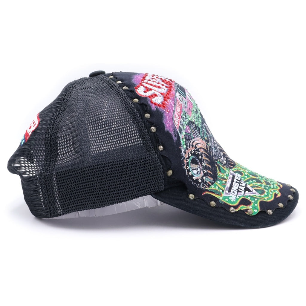 SUPREME(シュプリーム) 26SS ×Grave Digger Mesh Back 5-Panel グレイブディガー ラインストーン スタッズ装飾 5パネル メッシュキャップ 帽子 ブラック