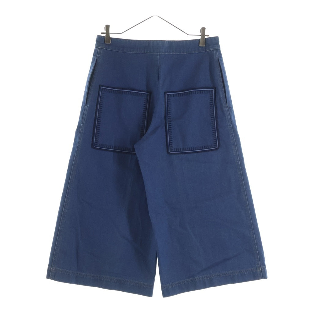STELLA McCARTNEY(ステラマッカートニー) ファラベラ バックステッチデザイン ジップフライ ハーフバギーデニムパンツ ショーツ レディース インディゴ 380472 SEH56