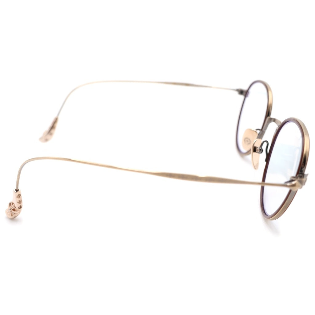CHROME HEARTS(クロムハーツ) BONE PRONE IV ANTIQUE GOLD ボーン プローン アンティークゴールド クロステンプル ウェリトンフレーム メガネ ゴールド