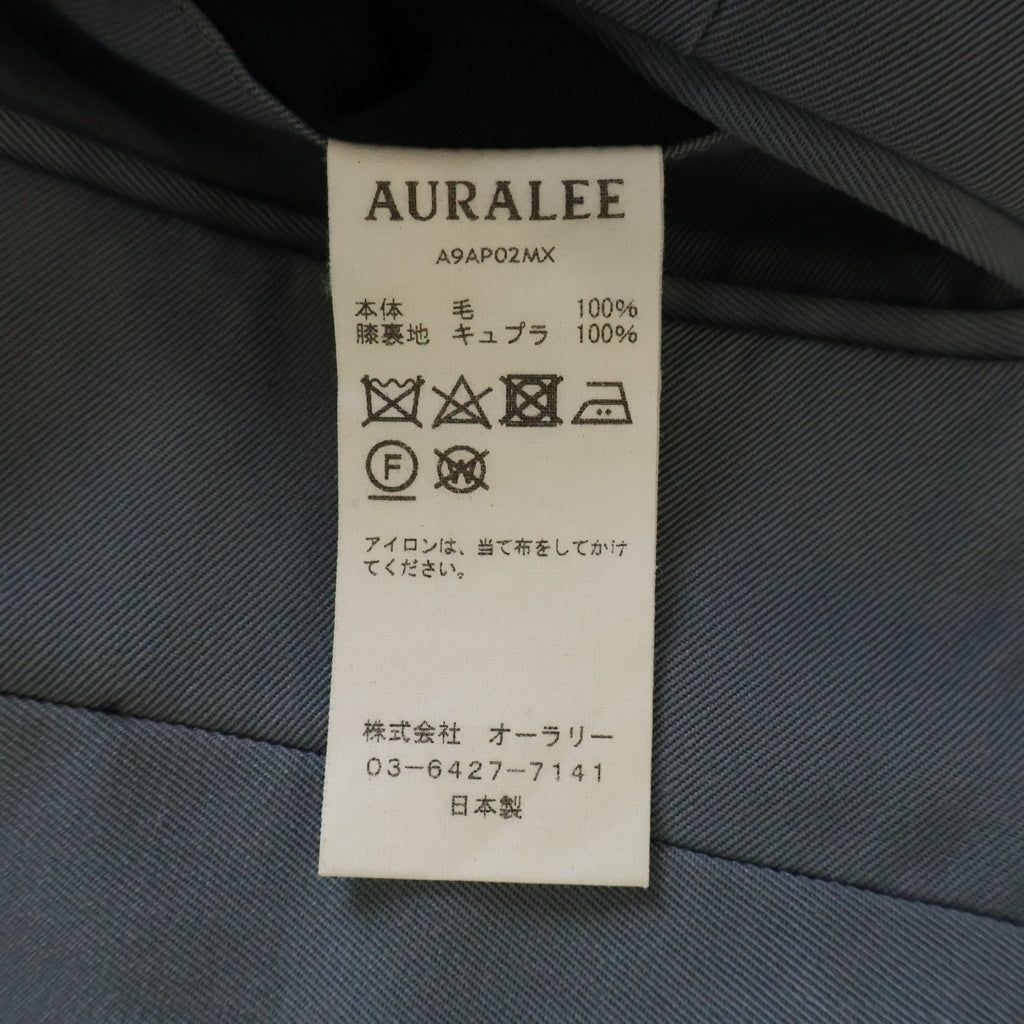 AURALEE(オーラリー) 19AW WOOL MAX GABARDINE SLACK ウール マックス ギャバジン スラックスパンツ ブルー A9AP02MX