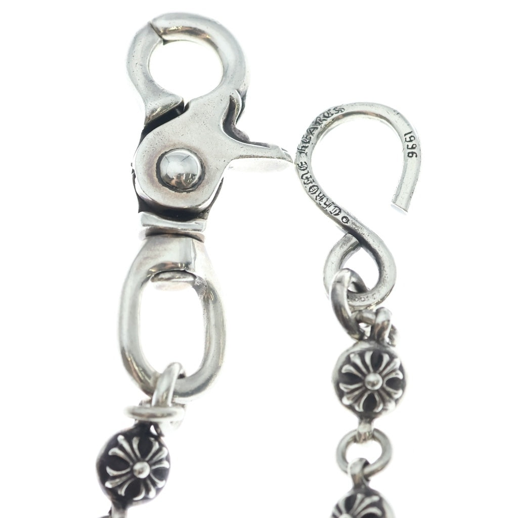 CHROME HEARTS(クロムハーツ) 2BALL LONG-S/1クリップロング#2クロスボール ウォレットチェーン シルバー BCA386