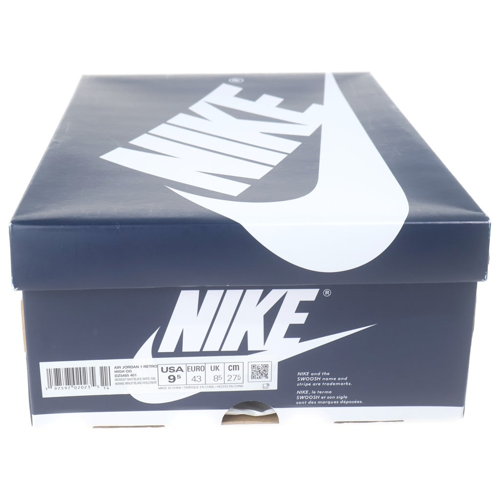 NIKE(ナイキ) AIR JORDAN 1 RETRO HIGH OG Midnight Navy エアジョーダン レトロ ハイカットスニーカー ホワイト/ネイビー US9.5/27.5cm DZ5485-401