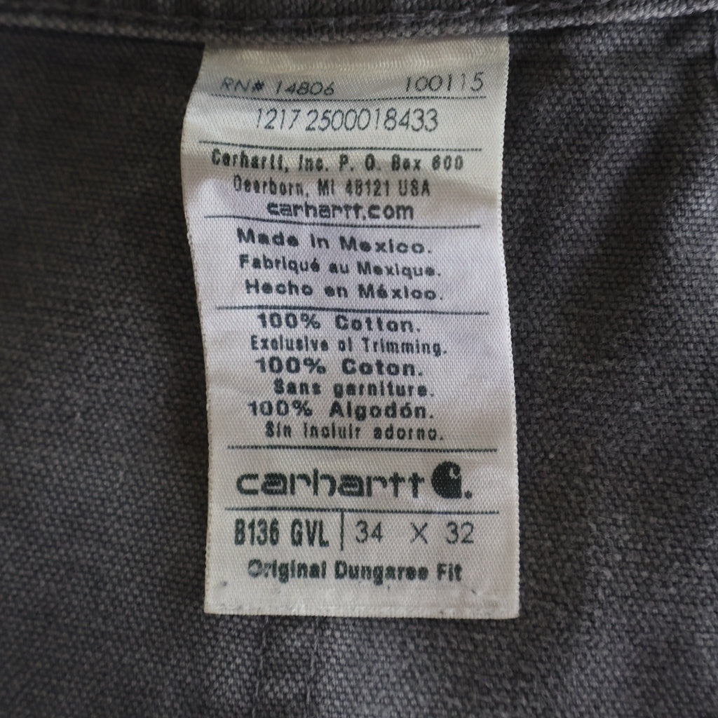 CARHARTT(カーハート) 10S DOUBLE KNEE PANT ダック地 ダブルニー ペインター ワークパンツ グレー B136 GVL