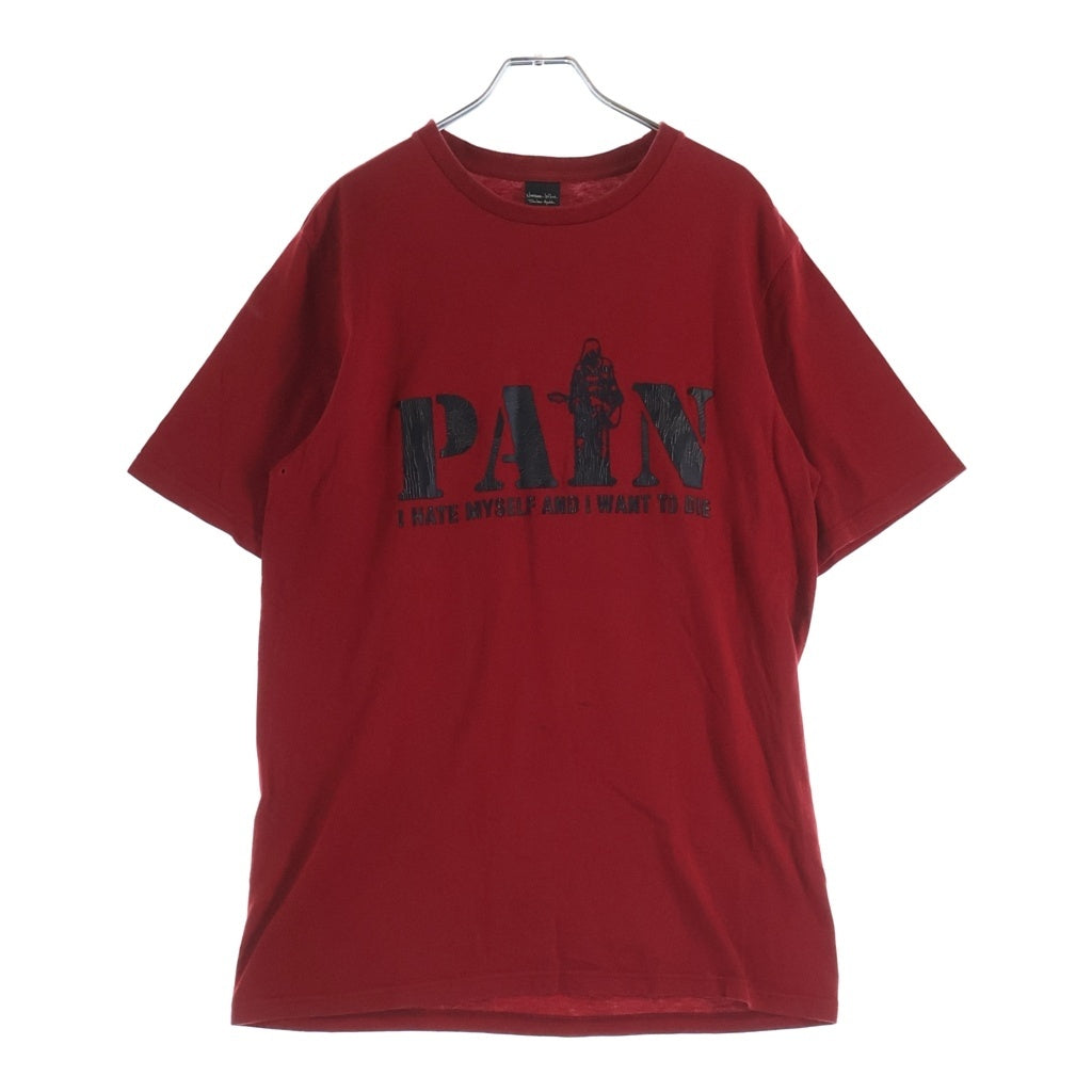 NUMBER (N)INE(ナンバーナイン) 03AW ARCHIVE KURT期 PAIN アーカイブ ペイン フロントロゴプリント クルーネック半袖Tシャツ カットソー レッド