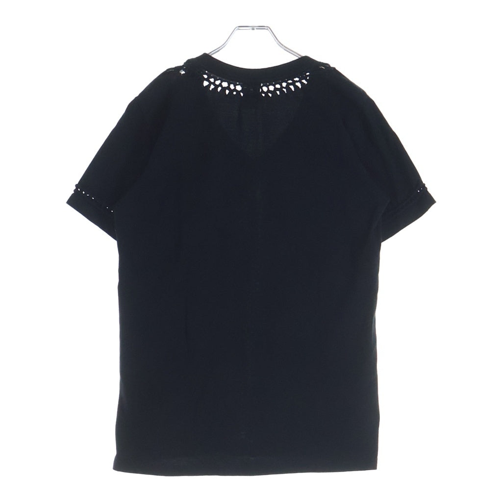 NUMBER (N)INE(ナンバーナイン) 07SS ARCHIVE ABOUT A BOY期 アーカイブ 編み込み Vネック半袖Tシャツ カットソー ブラック