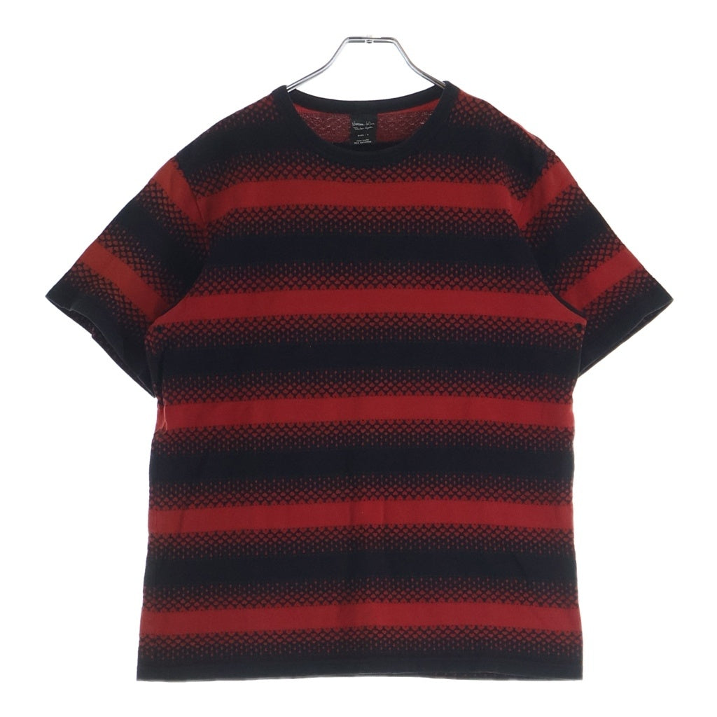 NUMBER (N)INE(ナンバーナイン) 03SS ARCHIVE KURT期 アーカイブ ハートクロスボーダー クルーネック半袖Tシャツ カットソー ブラック/レッド