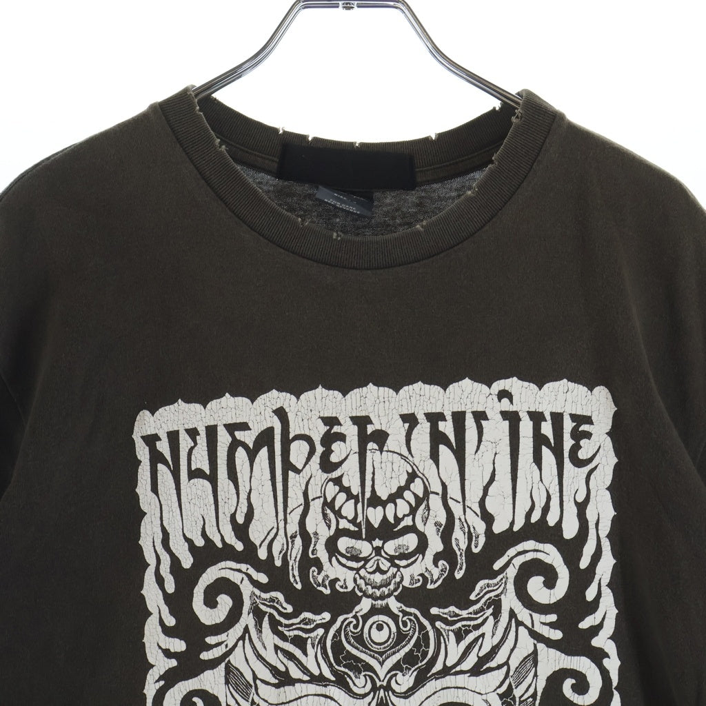 NUMBER (N)INE(ナンバーナイン) 04AW ×MAGICAL DESIGN ARCHIVE GIVE期 マジカルデザイン アーカイブ フロントグラフィックプリント クルーネック半袖Tシャツ ブラウン