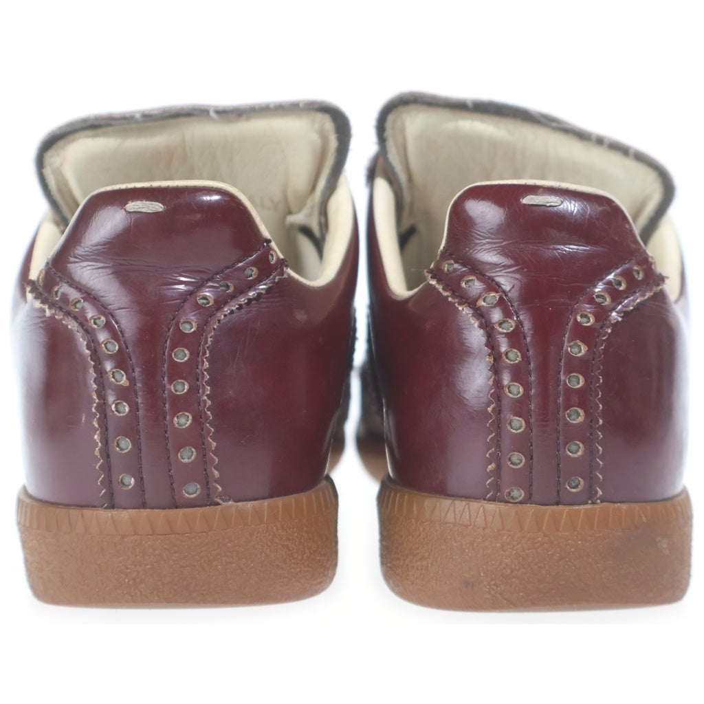 Maison Margiela(メゾンマルジェラ) REPLICA GERMAN TRAINER レプリカ ジャーマントレーナー パテントレザー パンチング加工 ローカットスニーカー バーガンディ レディース