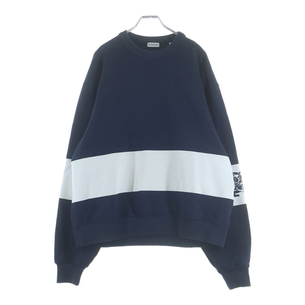 BURBERRY(バーバリー) EKD Stripe P/O EKDストライプ プルオーバースウェットシャツ トレーナー ネイビー/ホワイト 8092683