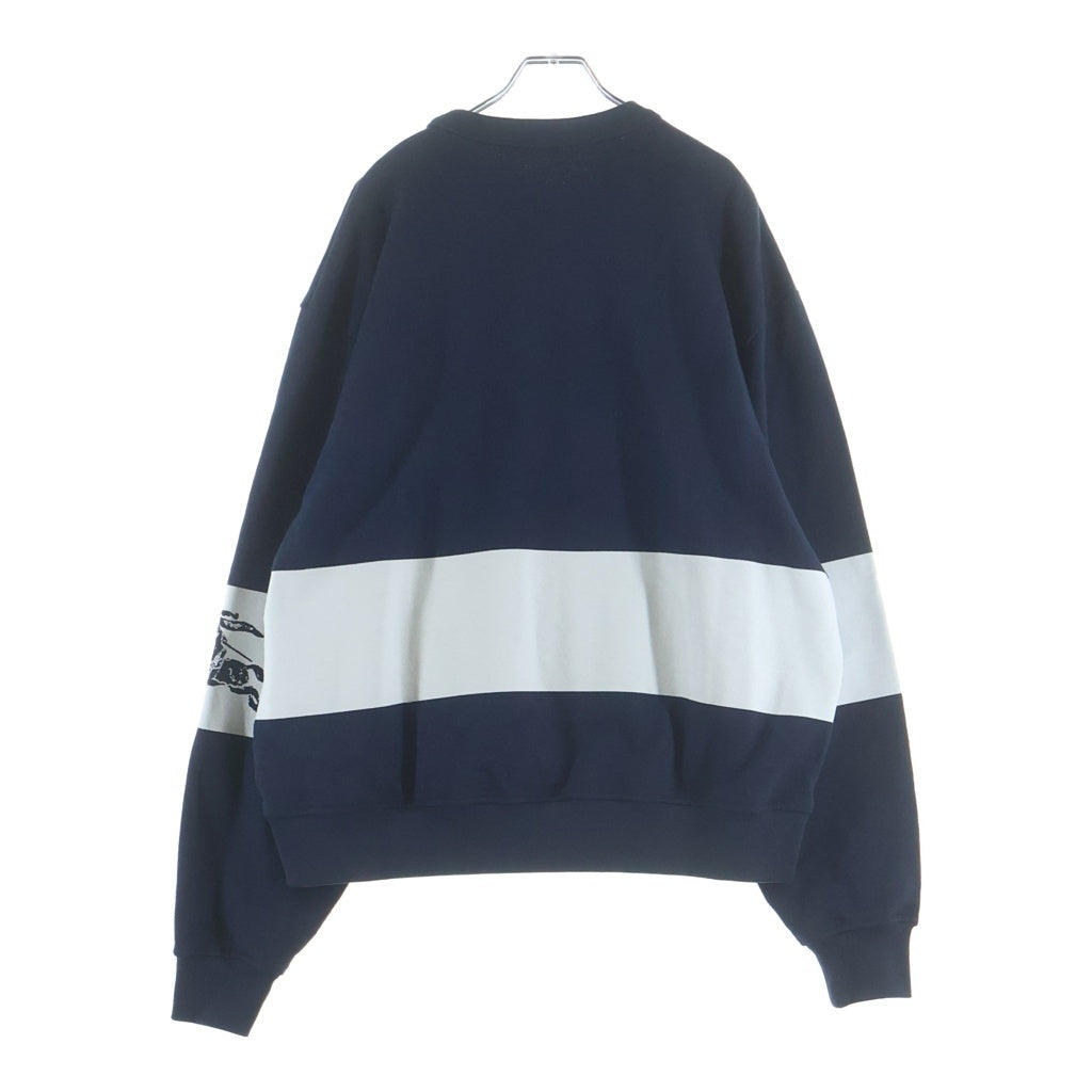 BURBERRY(バーバリー) EKD Stripe P/O EKDストライプ プルオーバースウェットシャツ トレーナー ネイビー/ホワイト 8092683