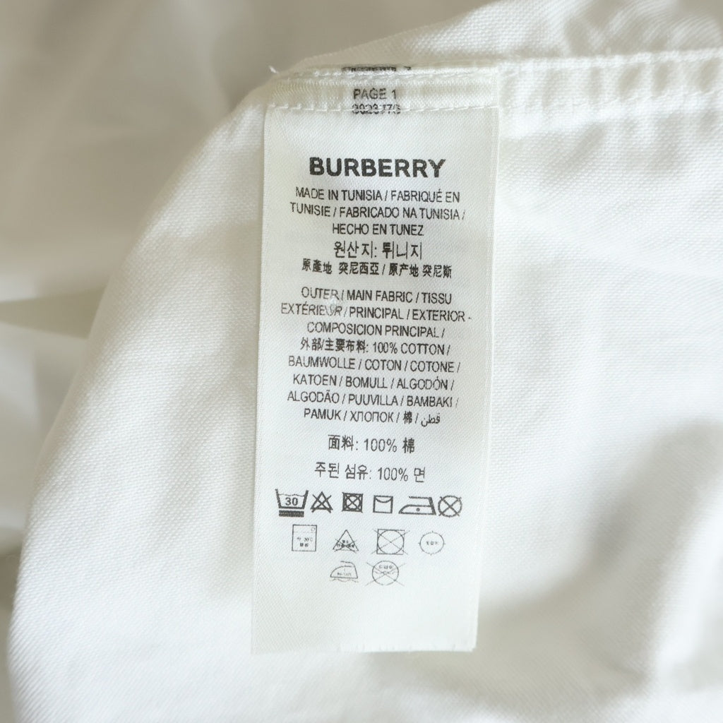 BURBERRY(バーバリー) 20SS Horseferry ホースフェリー ロゴプリント 長袖シャツ ホワイト 8023776