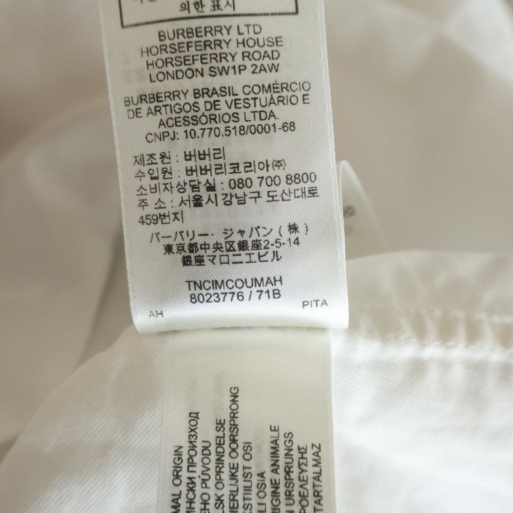 BURBERRY(バーバリー) 20SS Horseferry ホースフェリー ロゴプリント 長袖シャツ ホワイト 8023776