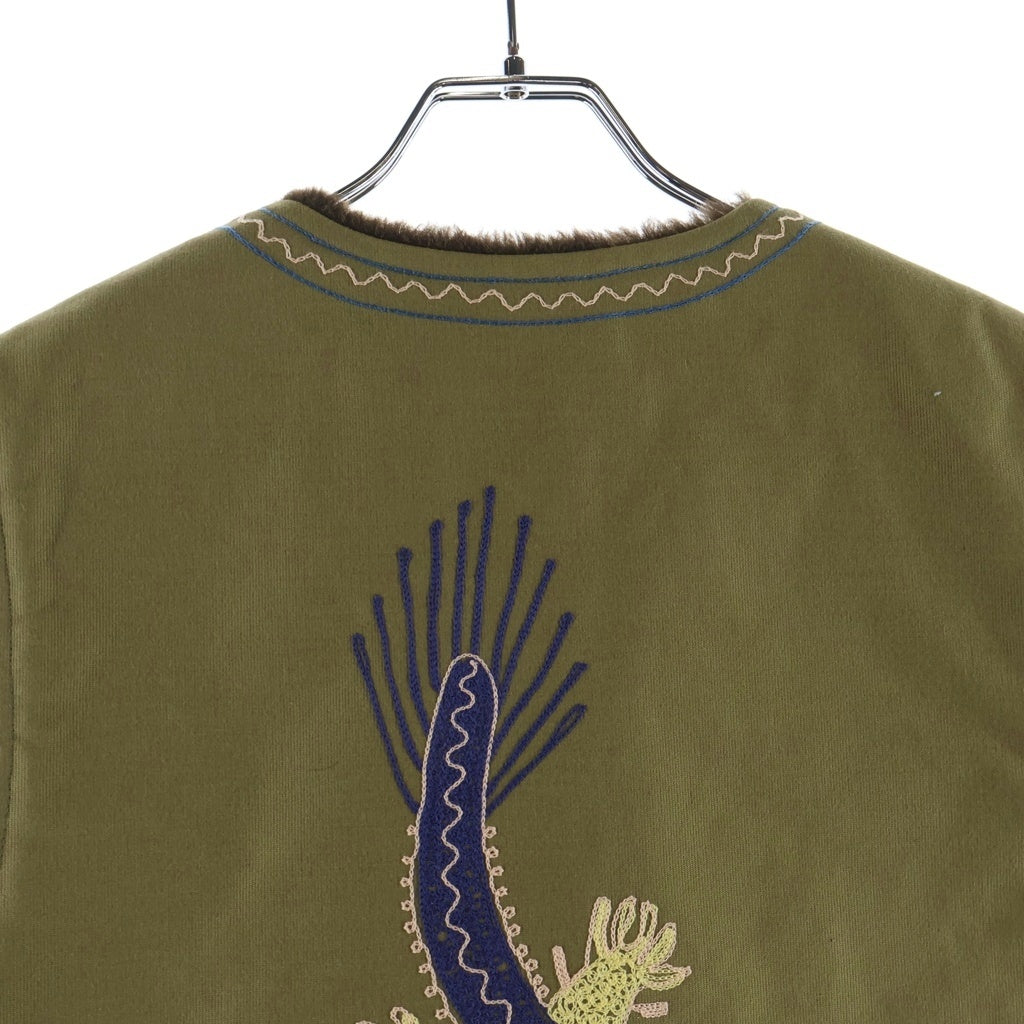 THE REAL McCOY'S(ザリアルマッコイ) U.S.N. ALPACA VEST/DRAGON ドラゴン刺繍 アルパカ ジップアップデッキベスト カーキ 191-1-16