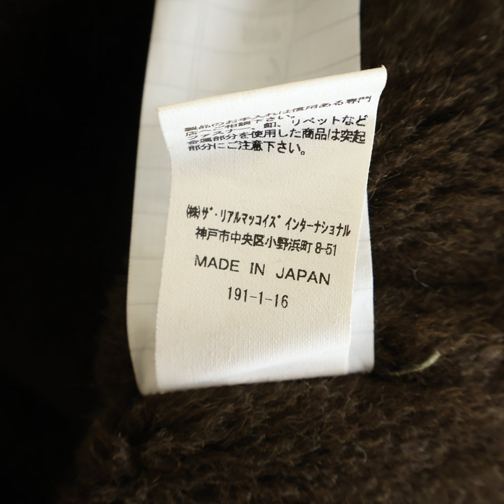 THE REAL McCOY'S(ザリアルマッコイ) U.S.N. ALPACA VEST/DRAGON ドラゴン刺繍 アルパカ ジップアップデッキベスト カーキ 191-1-16