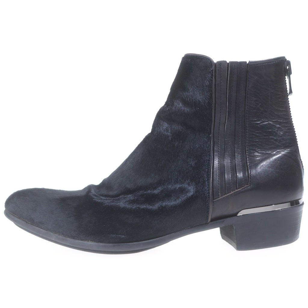 5351 POUR LES HOMMES(5351プールオム) HARAKO BACK ZIP UP BOOTS ハラコ バックジップアップ ブーツ ブラック