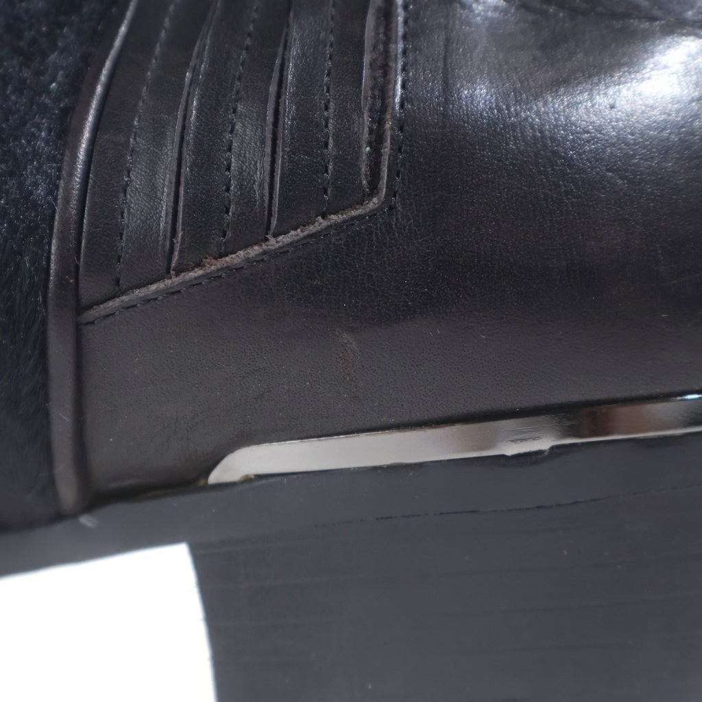 5351 POUR LES HOMMES(5351プールオム) HARAKO BACK ZIP UP BOOTS ハラコ バックジップアップ ブーツ ブラック