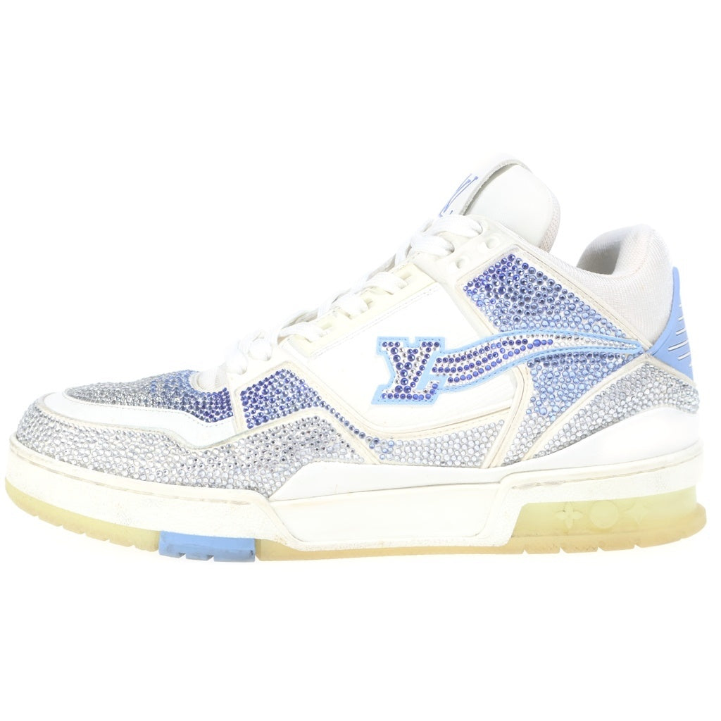 LOUIS VUITTON(ルイヴィトン) 20AW 50足限定 LVトレイナー スワロフスキー ハイカットスニーカー ブルー/ホワイト レディース