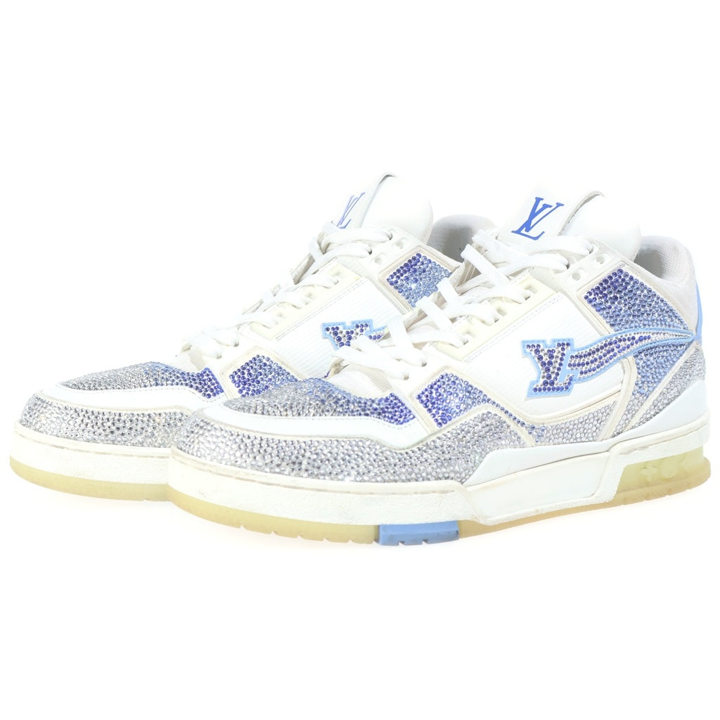LOUIS VUITTON(ルイヴィトン) 20AW 50足限定 LVトレイナー スワロフスキー ハイカットスニーカー ブルー/ホワイト レディース