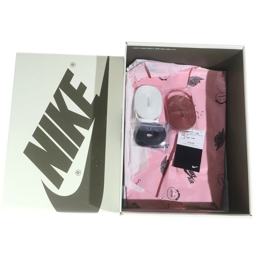 NIKE(ナイキ) ×TRAVIS SCOTT WMNS AIR JORDAN 1 LOW OG MEDIUM OLIVE トラヴィススコット ウィメンズ エアジョーダン1 ミディアム オリーブ ローカットスニーカー US10/27.0cm DZ4137-106