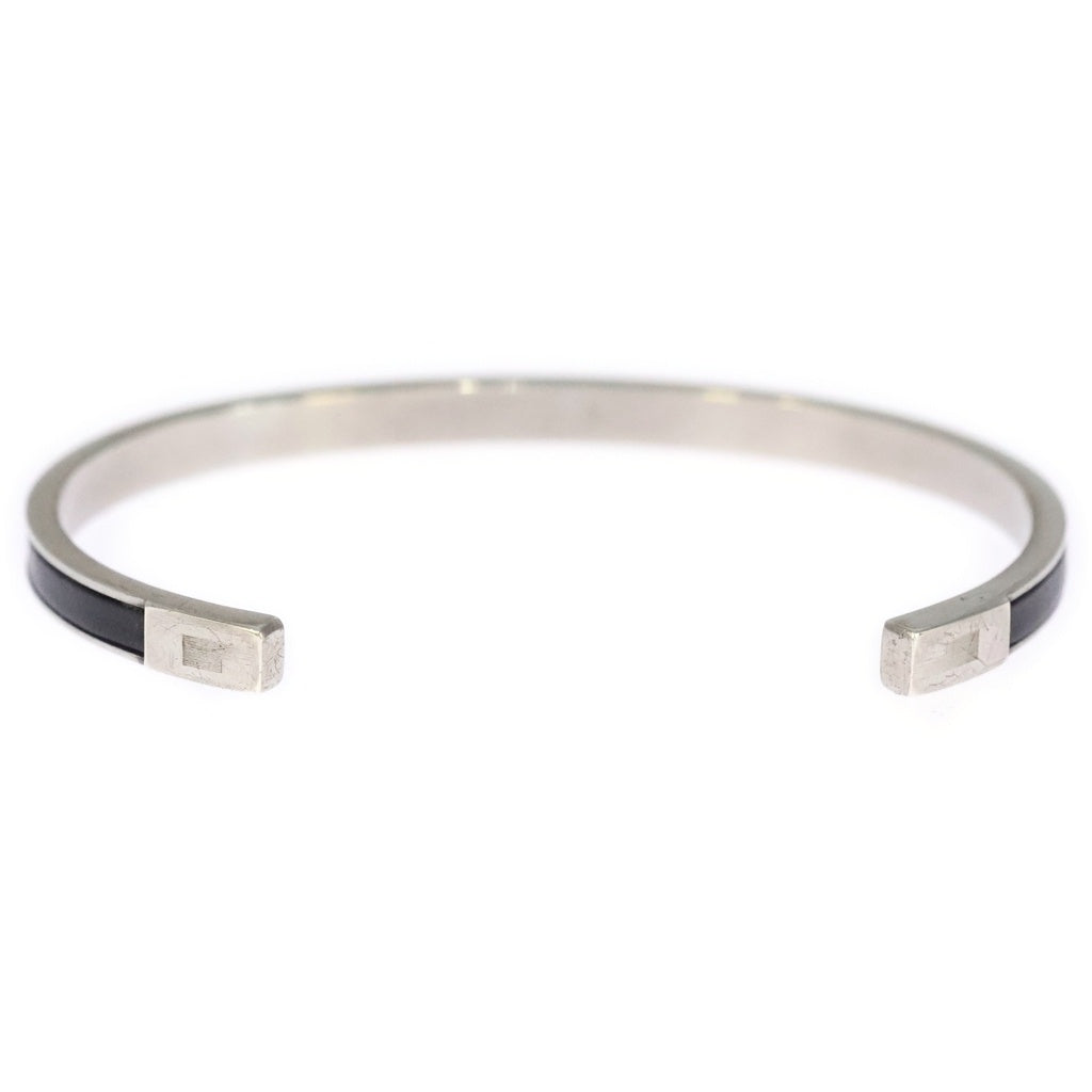 GUCCI(グッチ) LEATHER COMBINATION BANGLE レザーコンビバングル シルバー/ブラック レディース