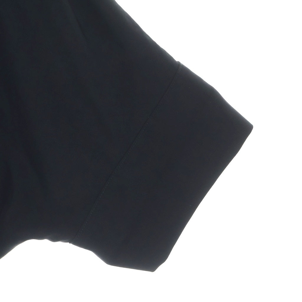 Y's(ワイズ) 26AW TA/PE CREPE DE CHINE HALF SLEEVE CAPE SHIRT テープ クレープ デ シャイン ハーフスリーブ レギュラーカラーシャツ レディース ブラック YV-B09-500