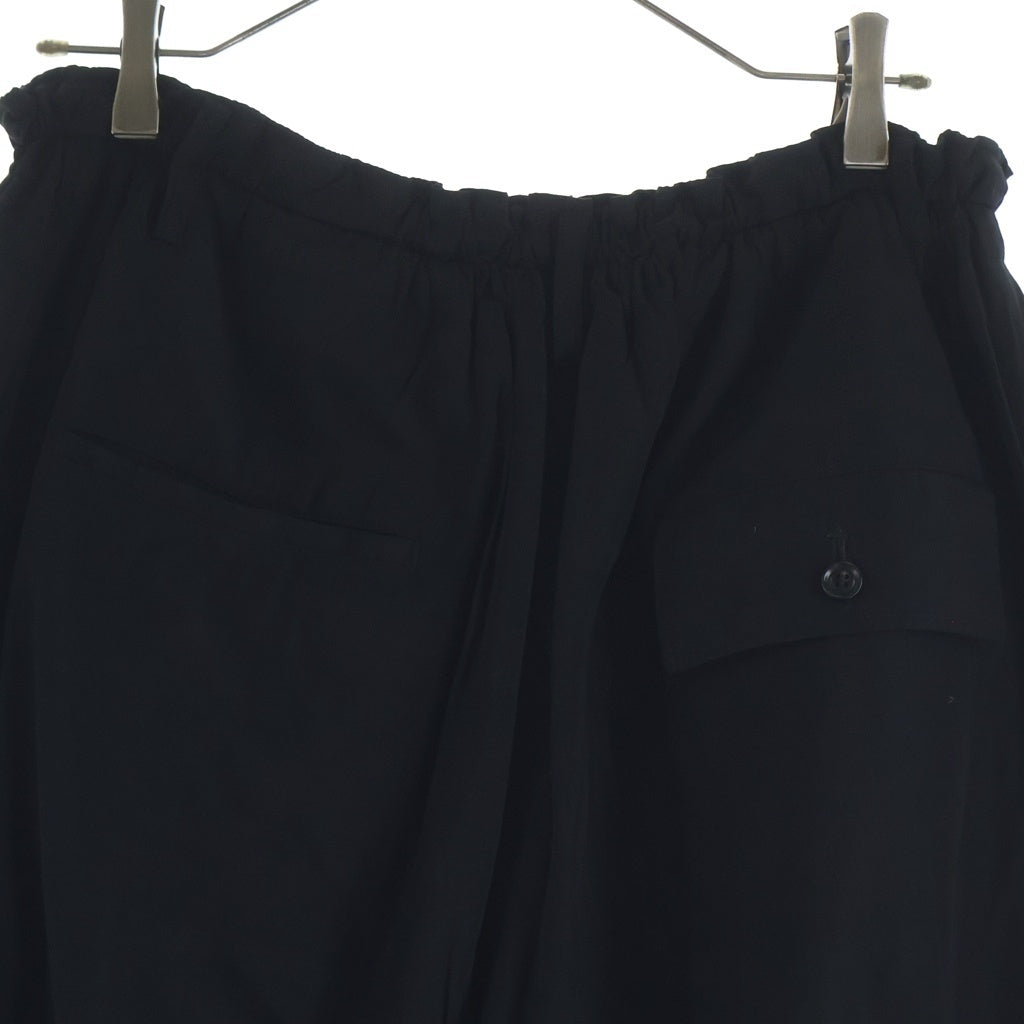 Y's(ワイズ) 26SS Y FLAP POCKET ELASTIC WAIST PANTS フラップ ポケット エラスティック ウエスト イージーパンツ レディース ブラック YQ-P06-226