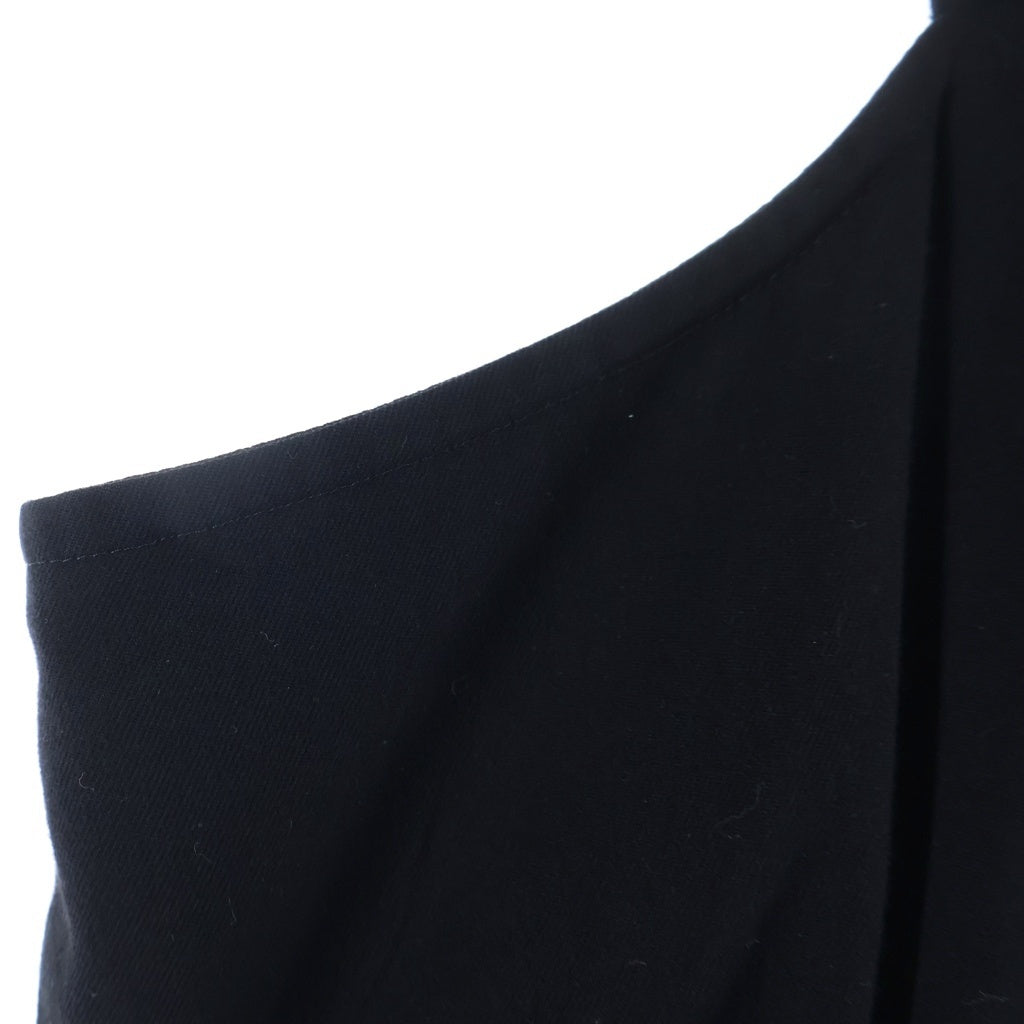Y's(ワイズ) CROSS WEAVE GABARDINE SHIRRING SHOULDER STRAP DRESS クロス ウィーブ ショルダーストラップ ドレス ワンピース レディース ブラック YK-D18-010