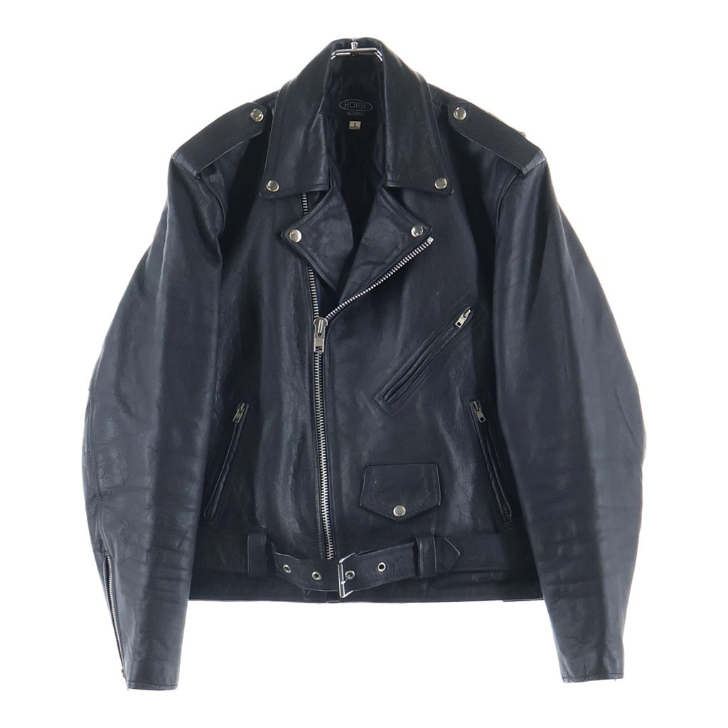 HORN WORKS(ホーンワークス) DOUBLE RIDERS JACKET ダブルライダースジャケット レザーブルゾン ブラック
