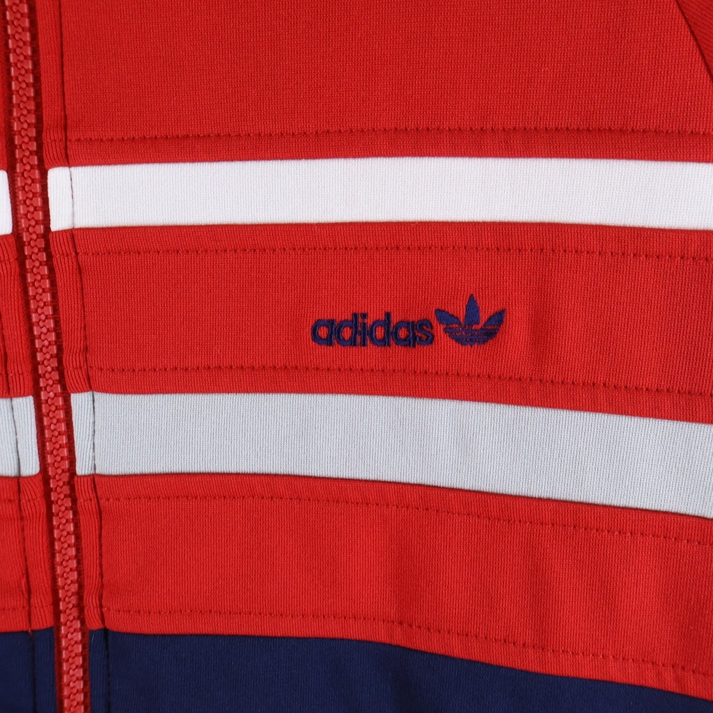 adidas(アディダス) 80S VINTAGE ヴィンテージ 胸ロゴ 西ドイツ製 デサント製 ジップアップトラックジャケット レッド