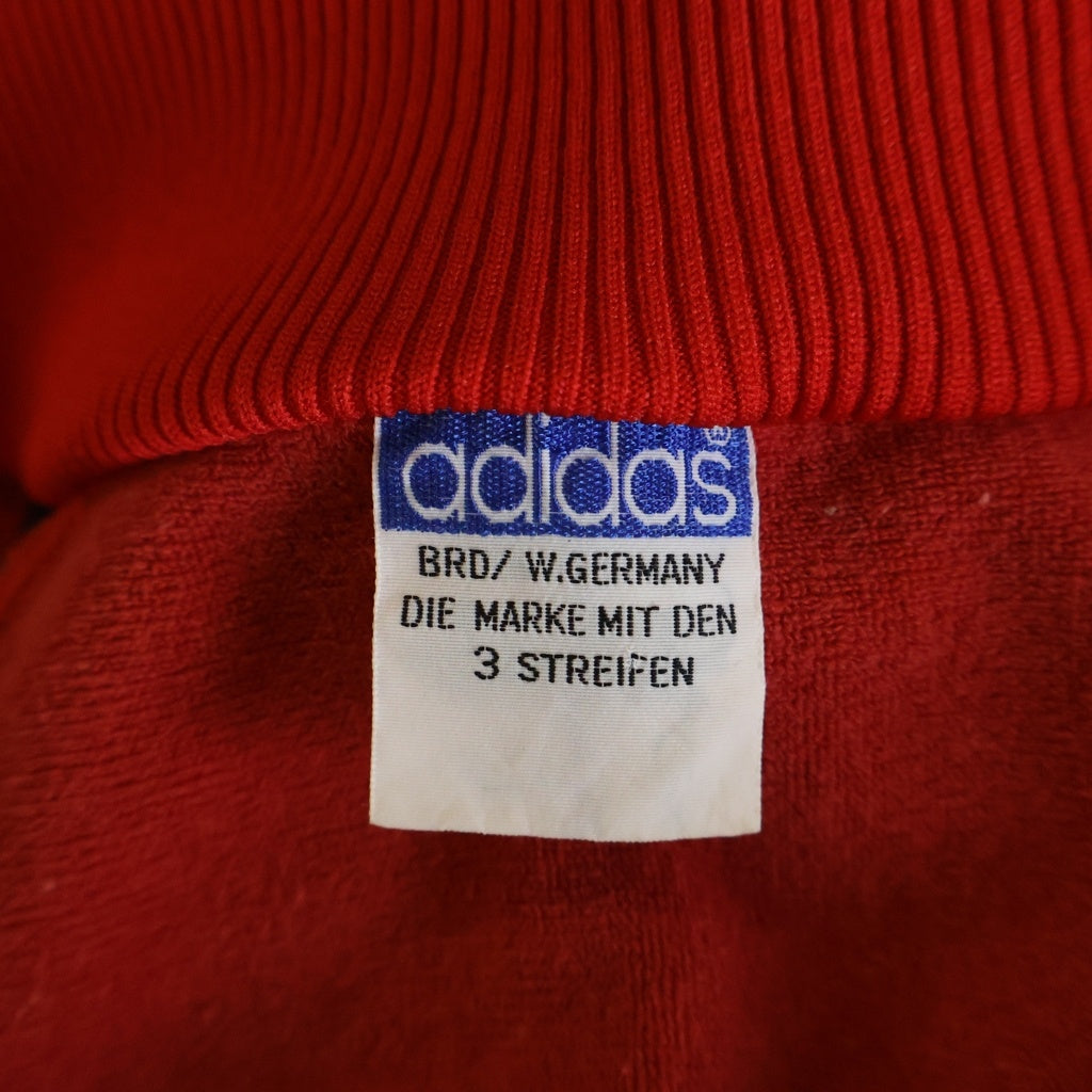 adidas(アディダス) 80S VINTAGE ヴィンテージ 胸ロゴ 西ドイツ製 デサント製 ジップアップトラックジャケット レッド