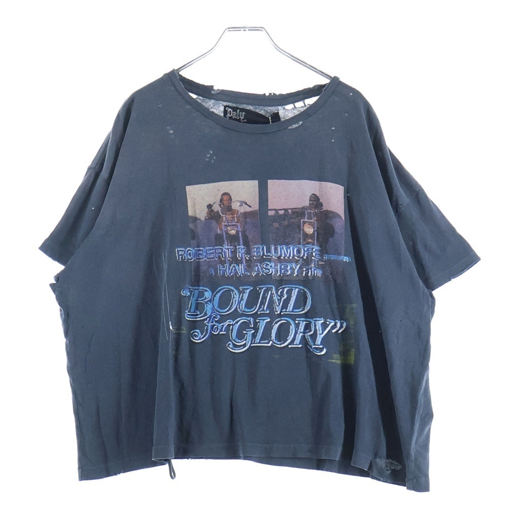 Paly Hollywood(パリーハリウッド) 26SS BOUND FOR GLORY TEE ヴィンテージ加工 フロントプリントTシャツ 半袖クルーネックカットソー ブラック 2U001Q1010