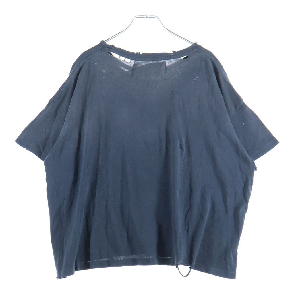 Paly Hollywood(パリーハリウッド) 26SS BOUND FOR GLORY TEE ヴィンテージ加工 フロントプリントTシャツ 半袖クルーネックカットソー ブラック 2U001Q1010