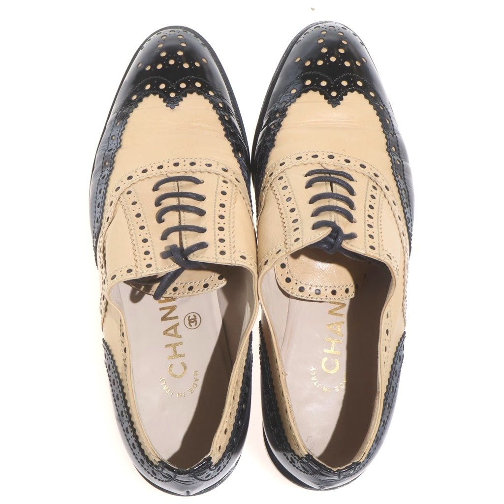 CHANEL(シャネル) 96AW CC SPECTATOR OXFORDS ウィングチップ オックスフォード レースアップレザーシューズ レディース ベージュ/ブラック