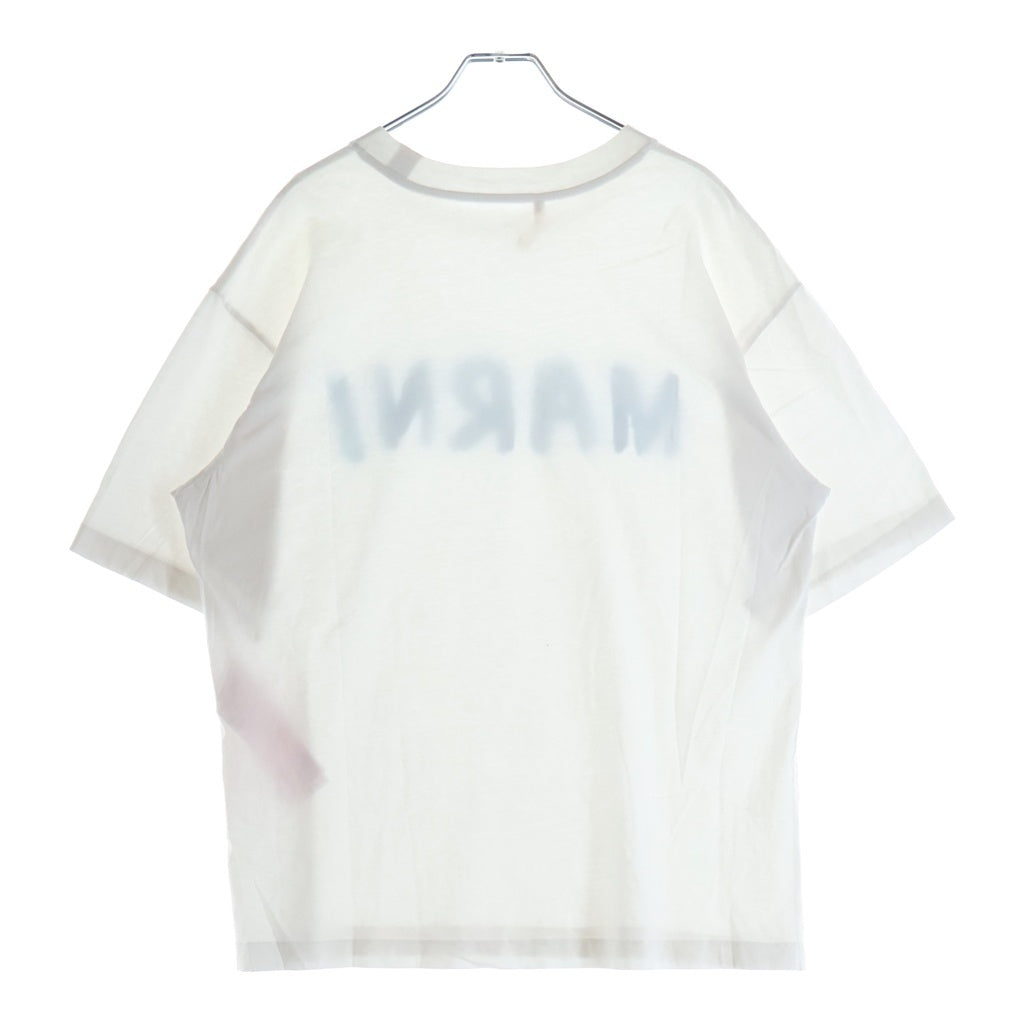 MARNI(マルニ) 24SS レタリングロゴプリント クルーネック半袖Tシャツ カットソー ホワイト THJET49EPH USCS11