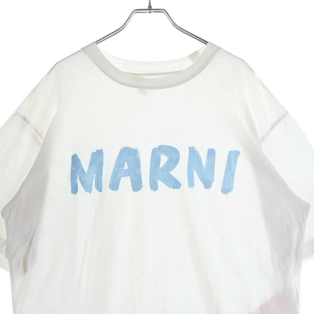 MARNI(マルニ) 24SS レタリングロゴプリント クルーネック半袖Tシャツ カットソー ホワイト THJET49EPH USCS11