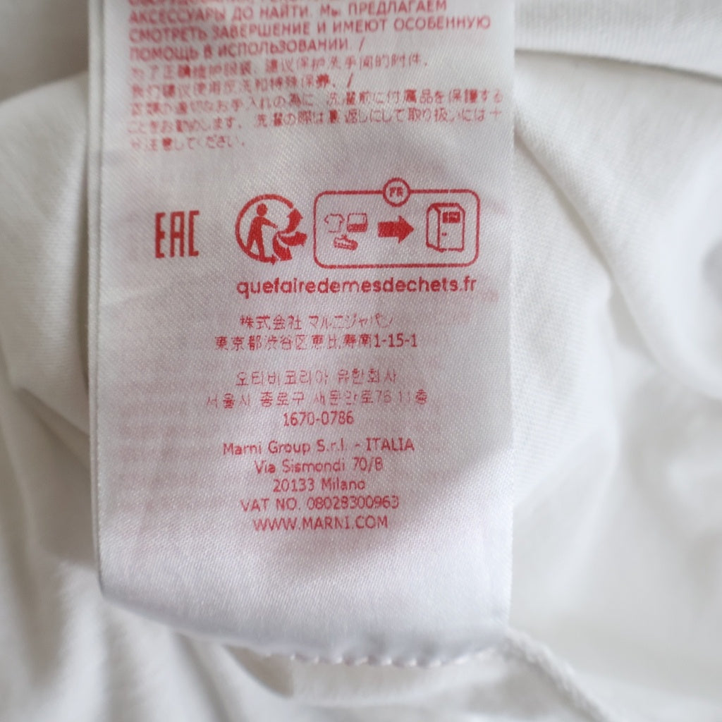MARNI(マルニ) 24SS レタリングロゴプリント クルーネック半袖Tシャツ カットソー ホワイト THJET49EPH USCS11