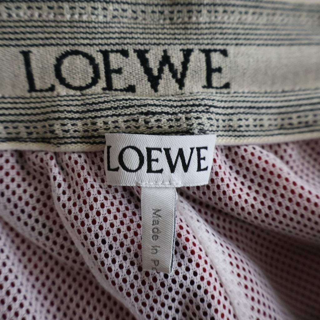 LOEWE(ロエベ) アナグラムエンブロイダリー サイドライン ドローストリング トラックショーツ ハーフパンツ レッド S359Y04XC3