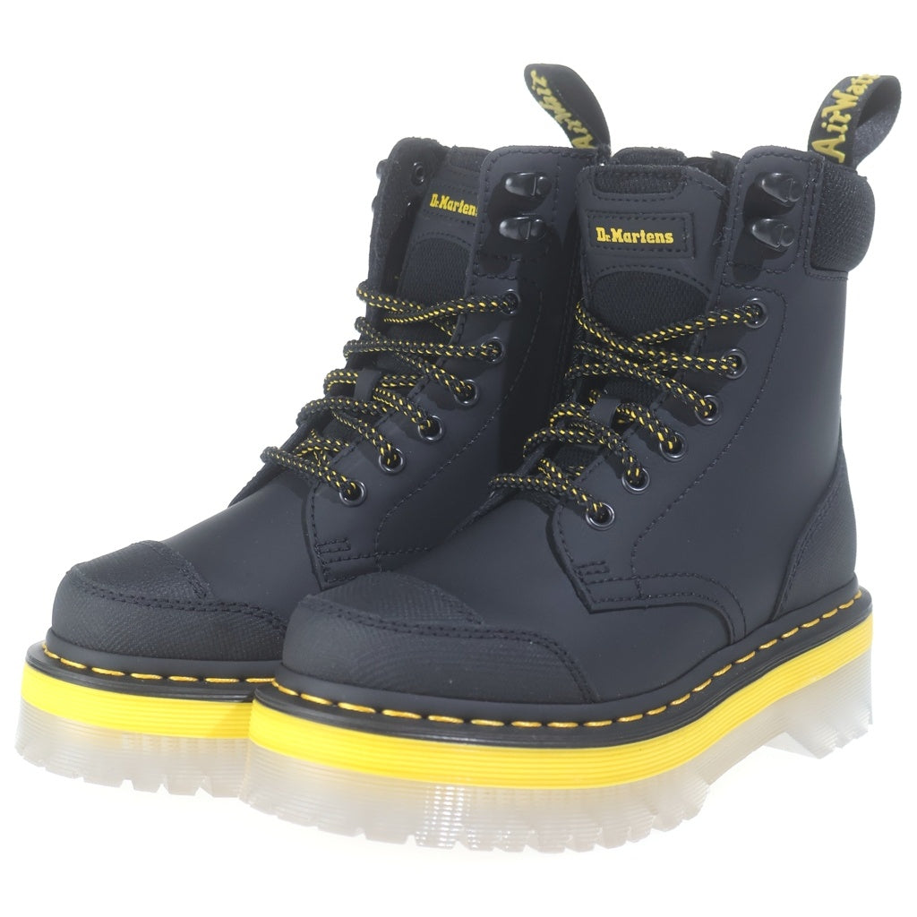 Dr.Martens(ドクターマーチン) JADON TECH ジェイドン テック クリアラバーソール サイドジップ 厚底ブーツ レディース ブラック/イエロー UK3