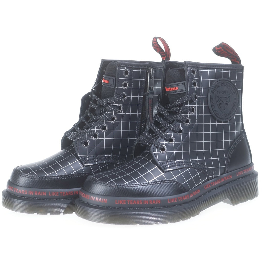 Dr.Martens(ドクターマーチン) ×WARNER BROS 1460 BLADE RUNNER ワーナーブラザーズ ブレードランナー 8ホール サイドジップ ブーツ レディース ブラック/レッド UK3 31748001