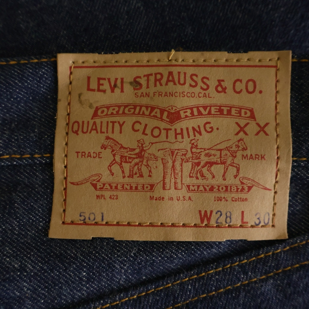 Levi's(リーバイス) 60S-70S VINTAGE 501 BIG E 後期 DEADSTOCK ボタン裏6 平行ステッチ デッドストック フラッシャー付き ヴィンテージ デニムパンツ インディゴ