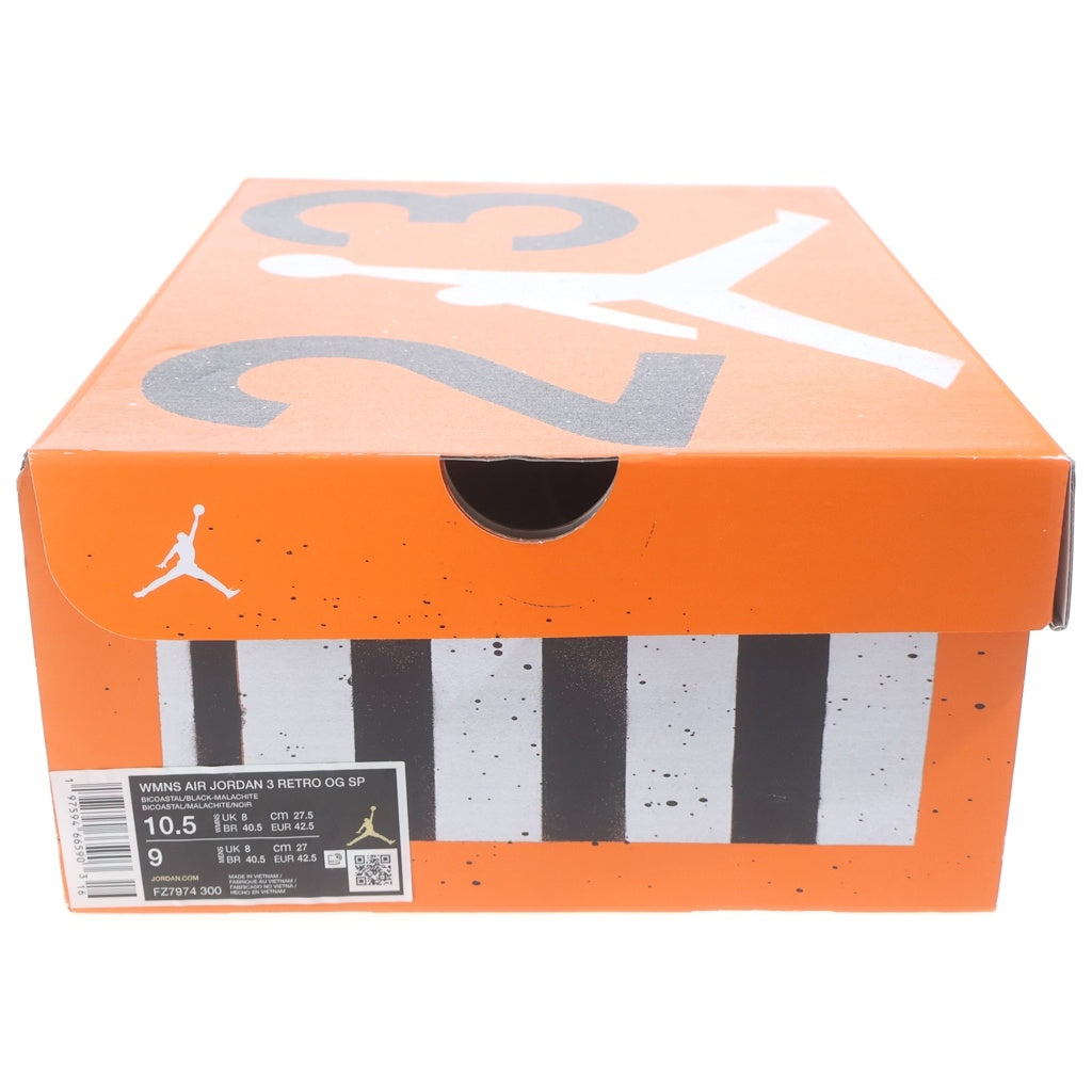 NIKE(ナイキ) ×NINA CHANEL ABNEY WMNS AIR JORDAN 3 RETRO OG SP BICOASTAL AND MALACHITE ニーナシャネルアブニー エアジョーダン3 レトロ ハイカットスニーカー US10.5/27.5cm FZ7974-300