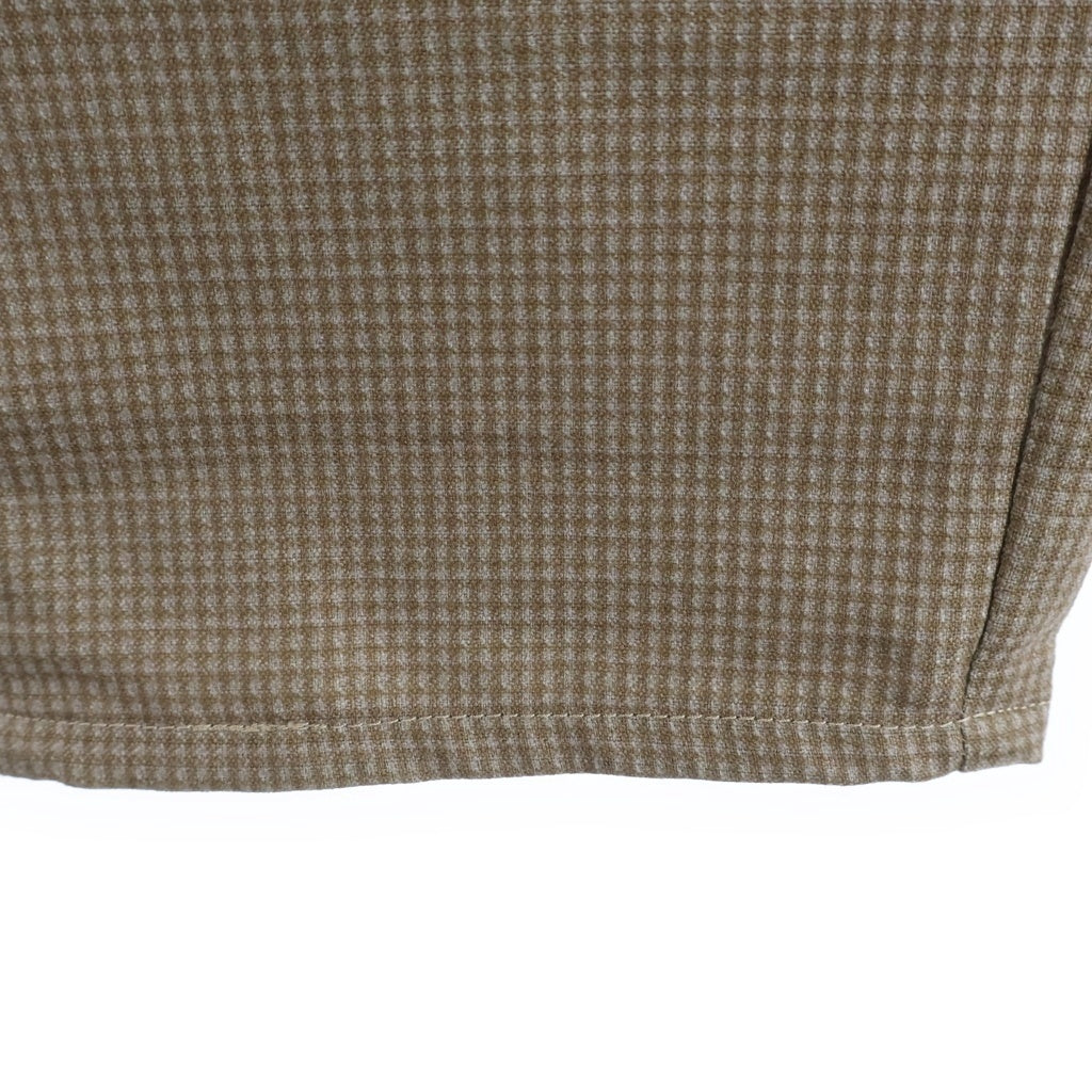 elephant TRIBAL fabrics(エレファントトライバルファブリックス) 19SS オレンジステッチ チェック柄 テーパード スラックスパンツ ベージュ/オレンジ eS-SP1906